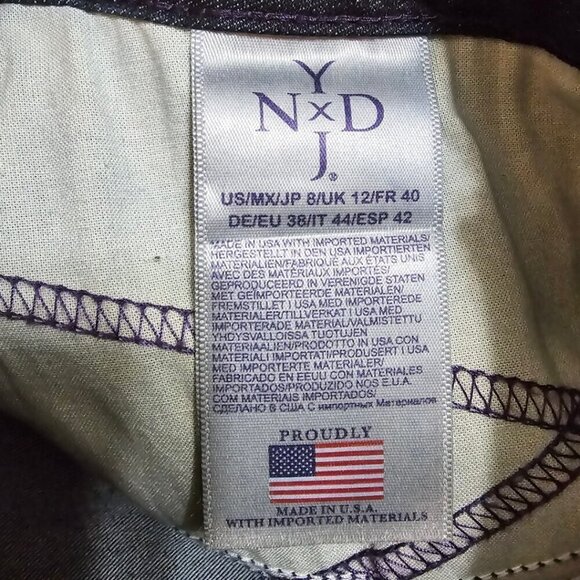 NYDJ Marilyn Straight Leg Denim Embroidered Pocket Trousers in Rinse Sz 8 - Picture 9 of 12